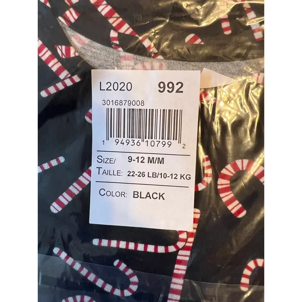 NWT Children's Place Black W/Candy Cane Christmas Skater Dress - SIZE 12-18M